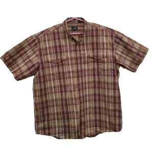 Roper Western Shirt Mens XXL Multicolor Plaid Short Sleeve  Cowboy